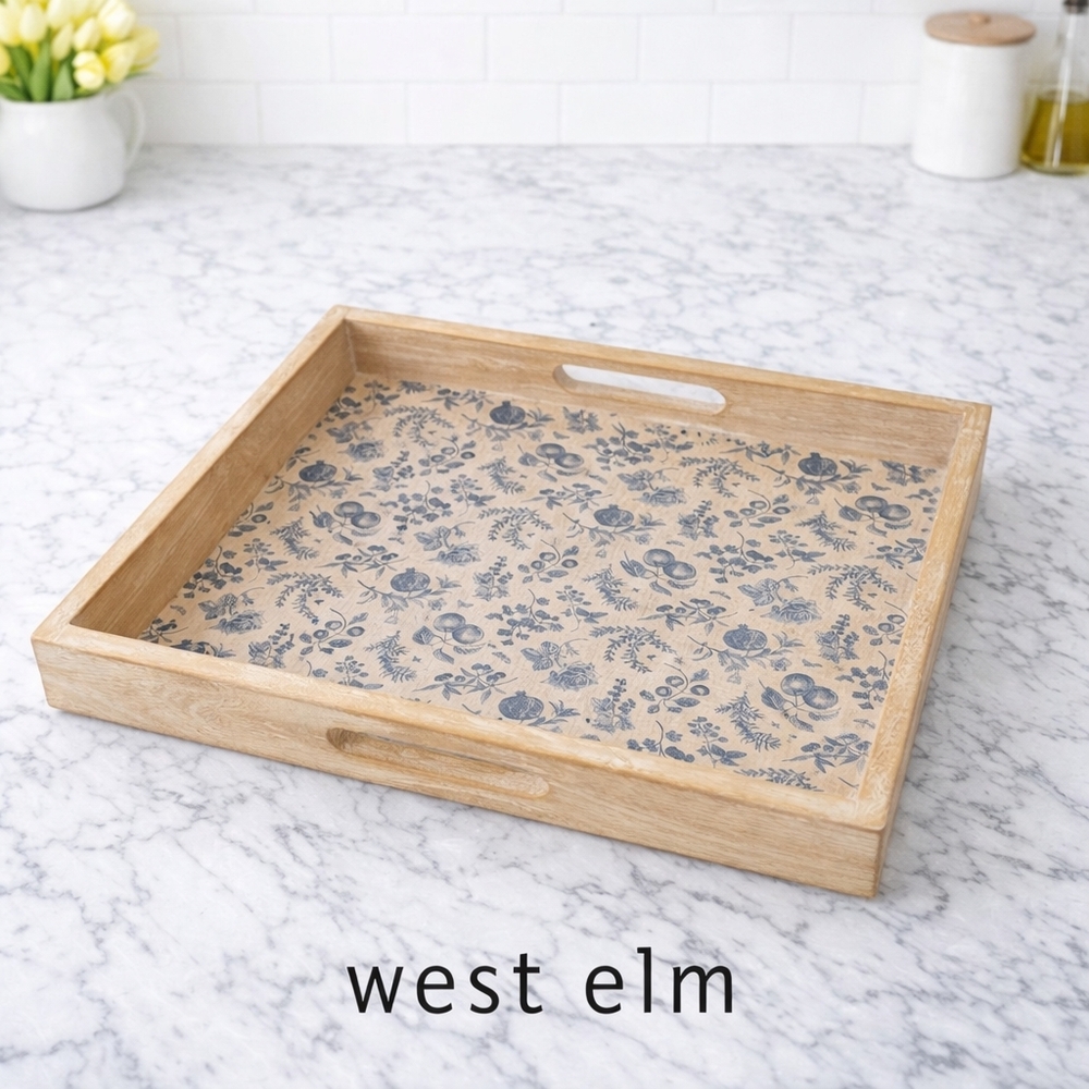 West Elm SQUARE Wooden Tray | Natural Wood | Modern Home Decor